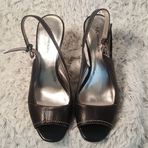 AK Anne Klein Black Wedge Heel.
